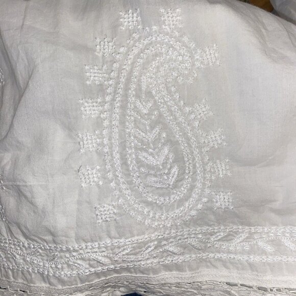 Women's Sweet Magnolia White Embroidered Long Cotton Tunic size XL - Picture 11 of 11